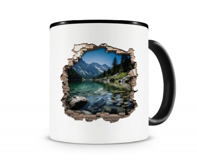 Tasse mit dem Motiv Wandriss mit Bergsee