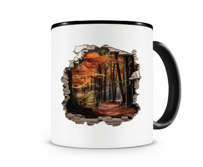 Tasse mit dem Motiv Wandriss mit Herbst Wald Tasse