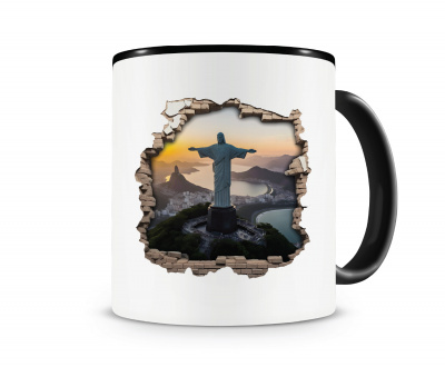 Tasse mit dem Motiv Wandriss mit Cristo Redentor