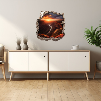 Buntes Wandtattoo  Wandriss mit Grand Canyon 