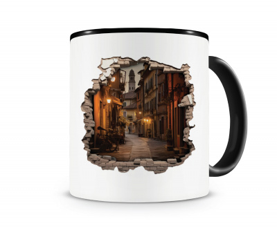 Tasse mit dem Motiv Wandriss mit Mediterrane Stadt