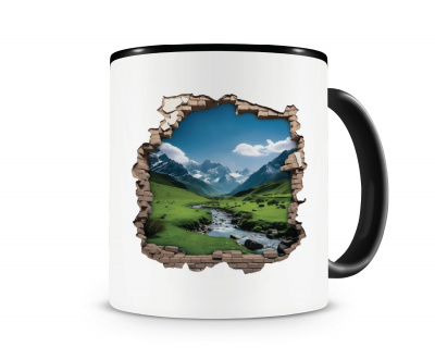 Tasse mit dem Motiv Wandriss mit Berglandschaft