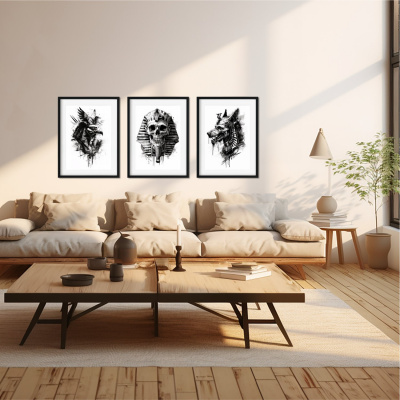Kunstdruck mit dem Motiv Totenkopf Set mit Motiven aus gypten - Ansicht 2