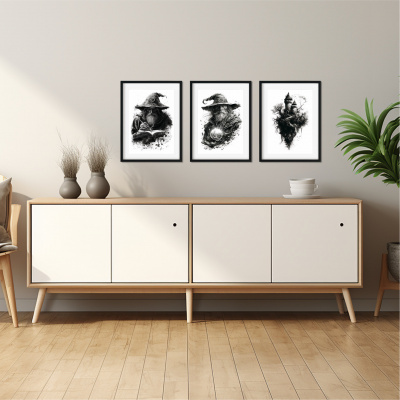 Kunstdruck mit dem Motiv Zauberer Set mit Magischen Motiven - Ansicht 3