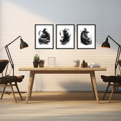 Kunstdruck mit dem Motiv Zauberer Set mit Hexer Motiven - Ansicht 4