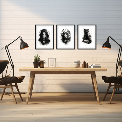 Kunstdruck mit dem Motiv Hexen Set mit Dmonen Motiven - Ansicht 4