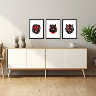 Kunstdruck mit dem Motiv Tiger Katze Lwe Motiven - Ansicht 3