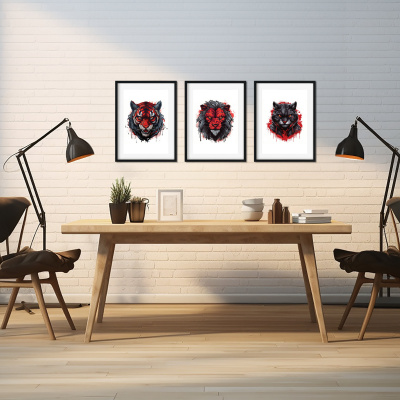 Kunstdruck mit dem Motiv Tiger Katze Lwe Motiven - Ansicht 4