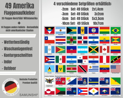 Aufkleber Set Amerika Flaggen - Ansicht 2
