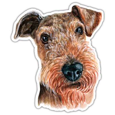 Airedale Terrier Aufkleber Bunt