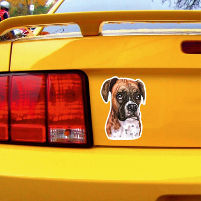 Boxer Hund Aufkleber Bunt - Ansicht 3