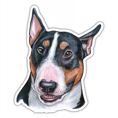 Bull Terrier Aufkleber Bunt