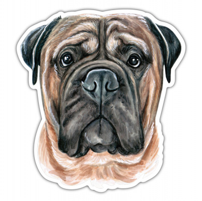 Bullmastiff Aufkleber Bunt