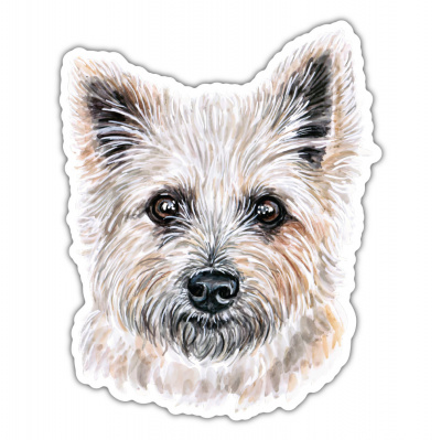 Cairn Terrier Aufkleber Bunt