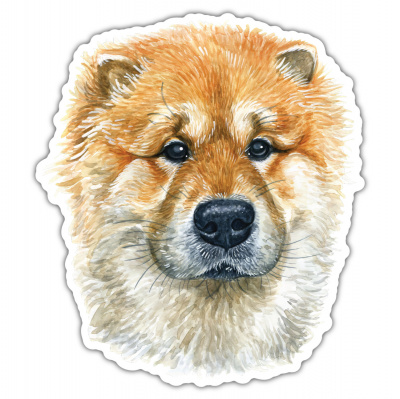 Chow Chow Aufkleber Bunt