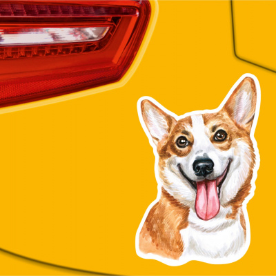 Happy Corgi Aufkleber Bunt - Ansicht 2