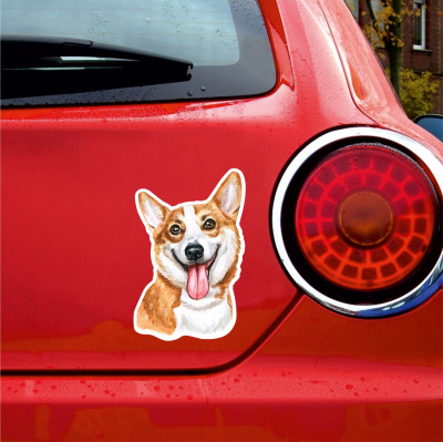 Happy Corgi Aufkleber Bunt - Ansicht 3