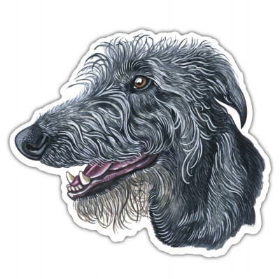 Deerhound Aufkleber Bunt