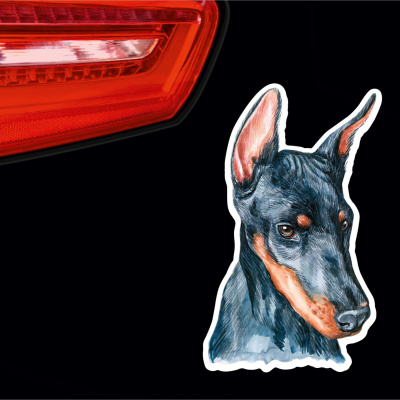 Dobermann Aufkleber Bunt - Ansicht 2