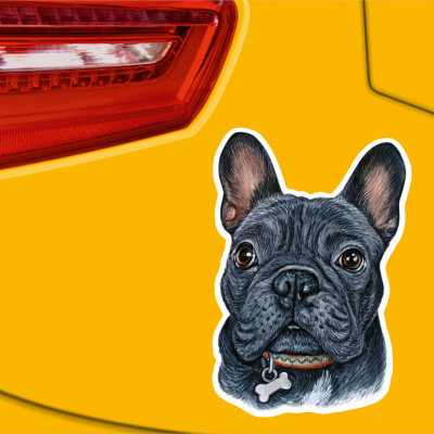 Franzsische Bulldogge Schwarz Aufkleber Bunt - Ansicht 2