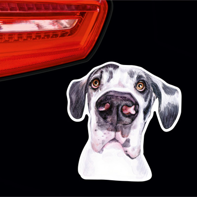 Deutsche Dogge Aufkleber Bunt - Ansicht 2