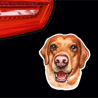 Labrador Retriever Aufkleber Bunt - Ansicht 2