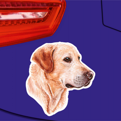 Brauner Labrador Retriever Aufkleber Bunt - Ansicht 2