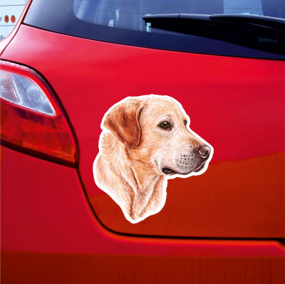 Brauner Labrador Retriever Aufkleber Bunt - Ansicht 3