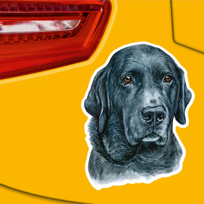 Schwarzer Labrador Retriever Aufkleber Bunt - Ansicht 2