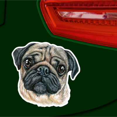 Mops Aufkleber Bunt - Ansicht 2