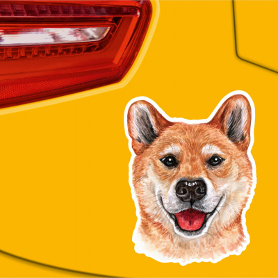 Shiba Inu Aufkleber Bunt - Ansicht 2