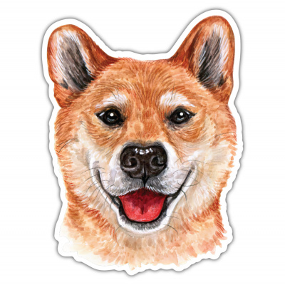 Shiba Inu Aufkleber Bunt