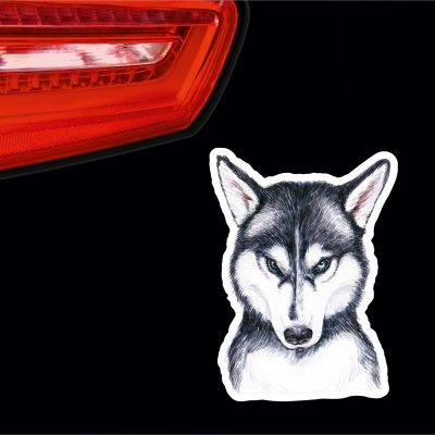 Siberian Husky Aufkleber Bunt - Ansicht 2