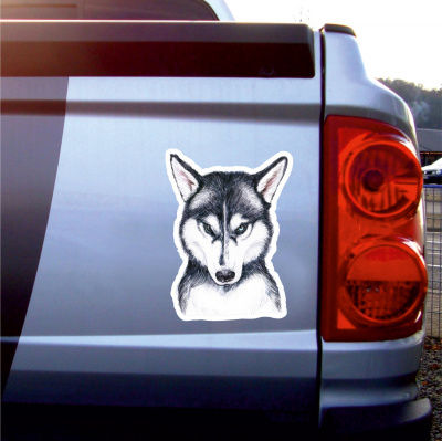 Siberian Husky Aufkleber Bunt - Ansicht 3