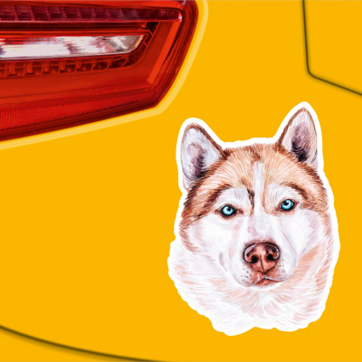 Husky Aufkleber Bunt - Ansicht 2