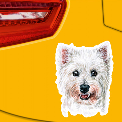 West Highland White Terrier Westie Aufkleber Bunt - Ansicht 2