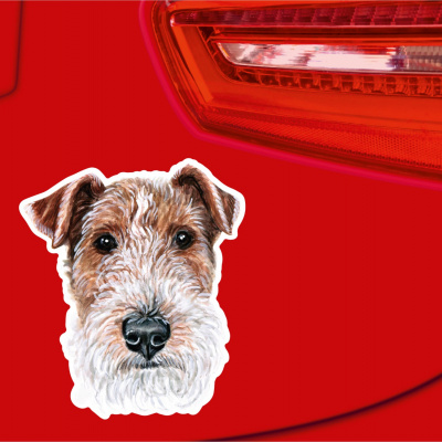 Drahthaar Foxterrier Aufkleber Bunt - Ansicht 2