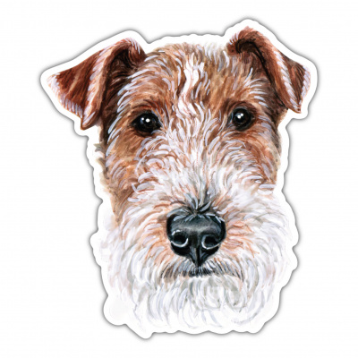 Drahthaar Foxterrier Aufkleber Bunt