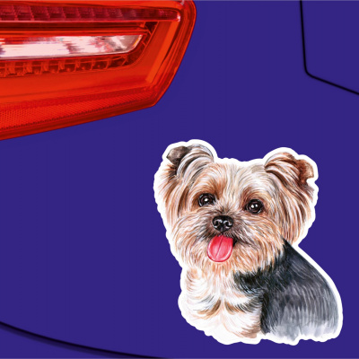 Yorkshire Terrier Aufkleber Bunt - Ansicht 2