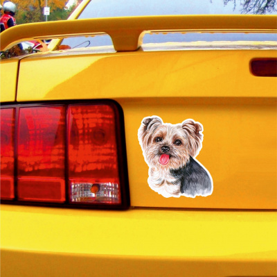 Yorkshire Terrier Aufkleber Bunt - Ansicht 3