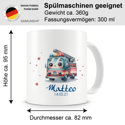 Tasse mit Ses Feuerwehr Auto als Motiv - Ansicht 2
