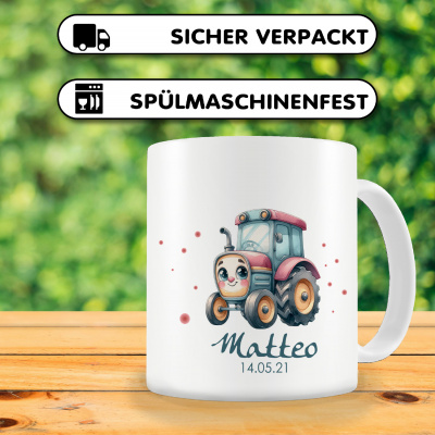 Tasse mit Ser Trecker Traktor als Motiv - Ansicht 3