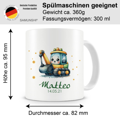 Tasse mit Ser Bagger als Motiv - Ansicht 2
