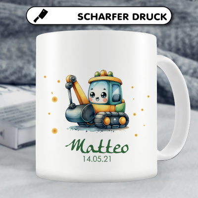 Tasse mit Ser Bagger als Motiv - Ansicht 4