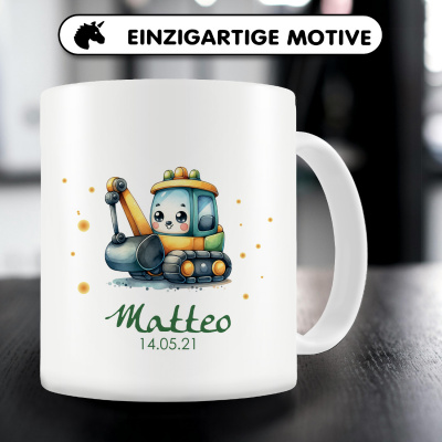 Tasse mit Ser Bagger als Motiv - Ansicht 5