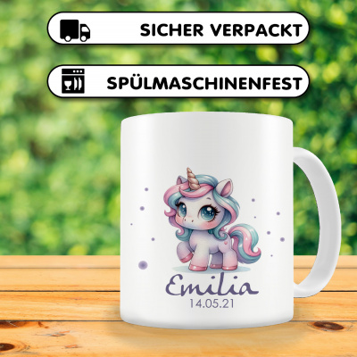 Tasse mit Baby Einhorn als Motiv - Ansicht 3