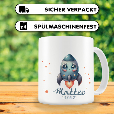Tasse mit Kleine Rakete als Motiv - Ansicht 3