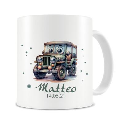 Tasse mit Ser Jeep als Motiv