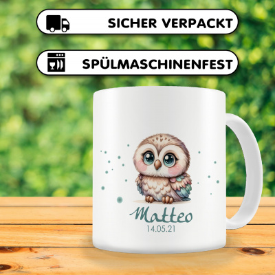 Tasse mit Baby Eule als Motiv - Ansicht 3