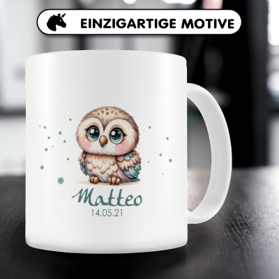 Tasse mit Baby Eule als Motiv - Ansicht 5